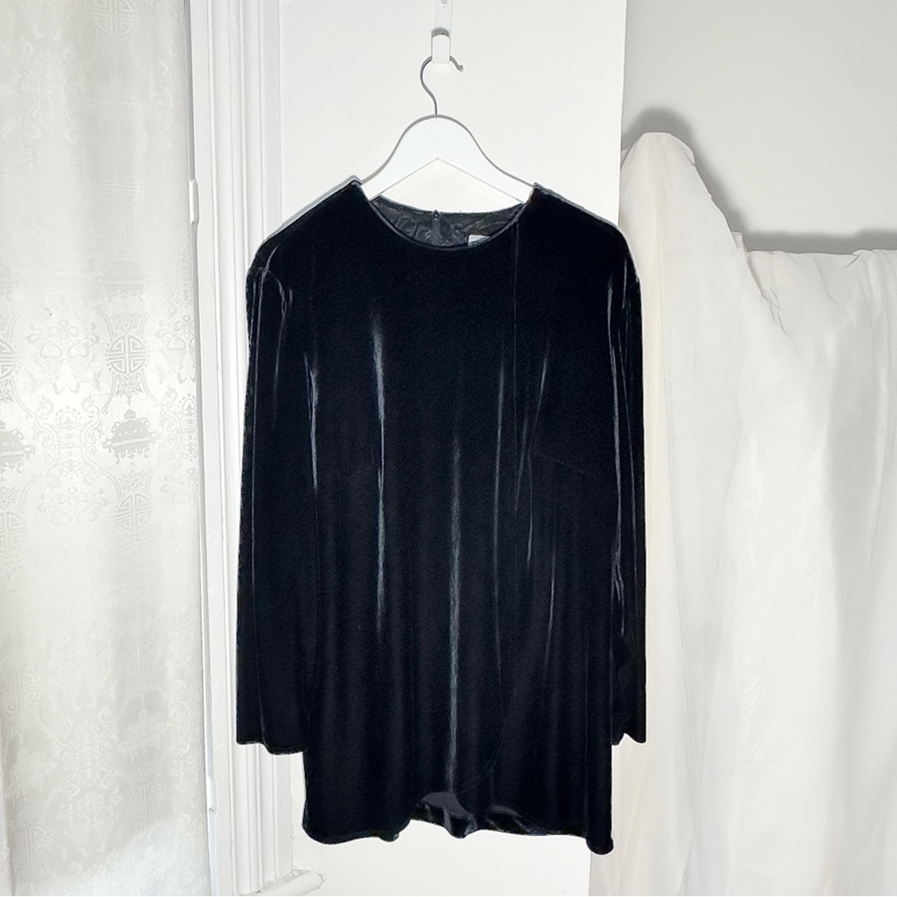 Black velvet tunic R&M Richards by Karen Wong [ M - L ]
